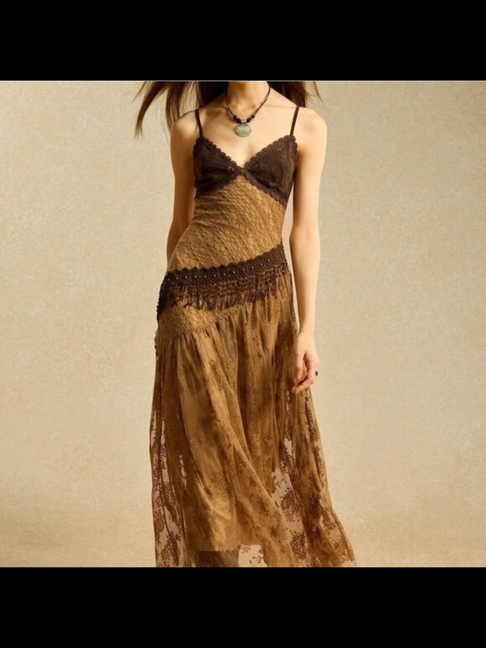Young Threads Patchwork Denim Boho Midi Dress Size 6/M - Picture 4 of 7